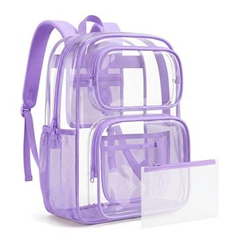 Transparent Bookbag With Pencil Bag PVC DIY Patches College Work