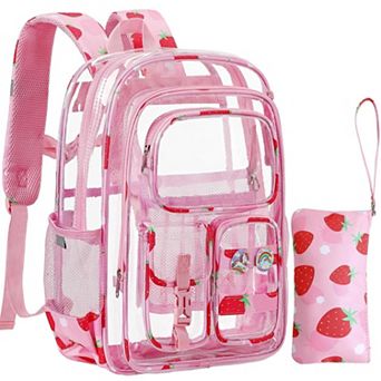 2 pc Clearpack Transparent Backpack Chest Strap School