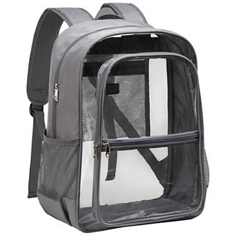 Heavy Duty Transparent Bookbag PVC See Through School College Work Travel Security