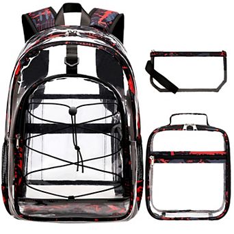 3-in-1 Lunch Bag Pencil Case Heavy Duty Transparent Elementary Middle School bag