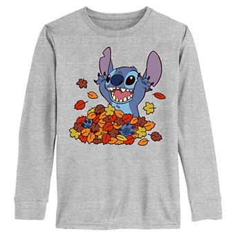 Boys 6-20 Disney's Lilo & Stitch Leaf Pile Fun Long Sleeve Graphic Tee