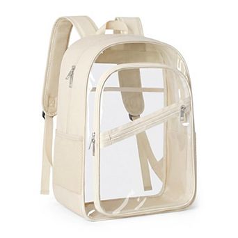 17.5" Transparent Bookbag Padded Straps 4-Layers Heavy Duty