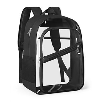 17.5" Transparent Bookbag Padded Straps 4-Layers Heavy Duty