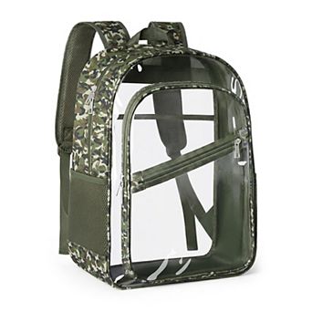 17.5" Transparent Bookbag Padded Straps 4-Layers Heavy Duty