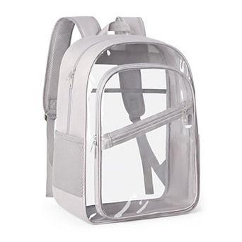 17.5" Transparent Bookbag Padded Straps 4-Layers Heavy Duty