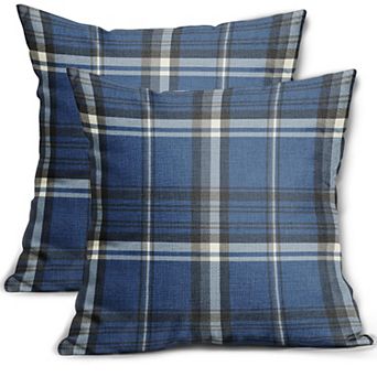 2 Pack 24" x 24" Tartan Plaid Throw Pillow Covers Xmas Decor