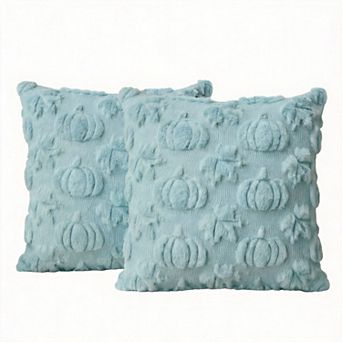 2 Pack 18" x 18" Fall Pumpkin Throw pillowcase Covers Plush Case Sofa Couch Decoration