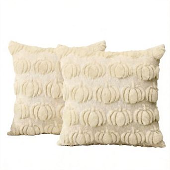 2 Pack 20" x 20" Fall Pumpkin Throw pillowcase Jacquard Cushion Case Sofa Couch Decoration