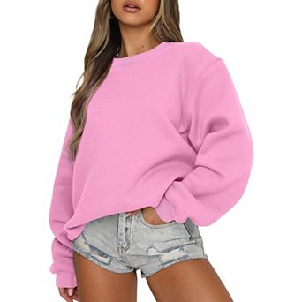 Women Oversized Crewneck Fleece Hoodie Winter
