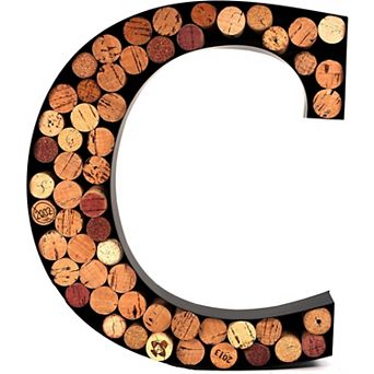 Decorative Metal Letter Wine Cork Holder, Monogram Cork Display for Kitchen, Bar & Home Décor
