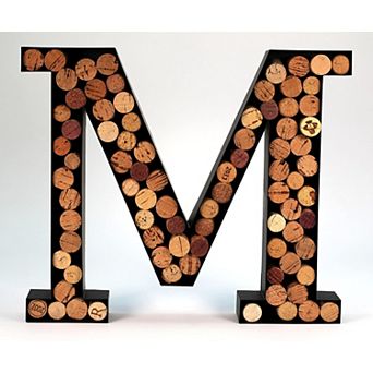 Decorative Metal Letter Wine Cork Holder, Monogram Cork Display for Kitchen, Bar & Home Décor