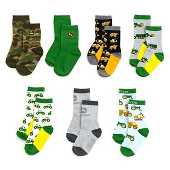 John Deere Non-Slip Grip 7-Pack Crew Socks