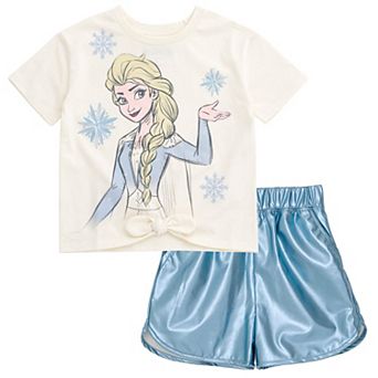 Disney Frozen Queen Elsa T-Shirt and Iridescent Dolphin Shorts Set