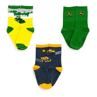 John Deere Non-Slip Grip Crew Socks Set