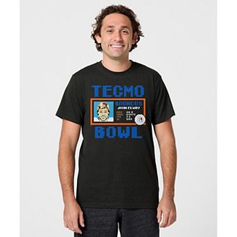 Unisex Homage John Elway Charcoal Denver Broncos Tecmo Bowl Retired Player Graphic Tri-Blend T-Shirt