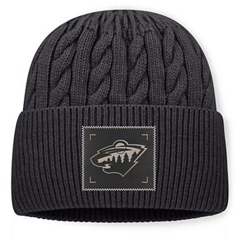 Men's Fanatics Charcoal Minnesota Wild Road Phantom Oversized Cuffed Knit Hat