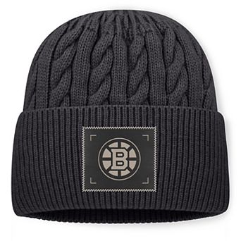 Men's Fanatics Charcoal Boston Bruins Road Phantom Oversized Cuffed Knit Hat