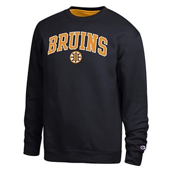 Men's Champion Black Boston Bruins Contrast Sweatshirt