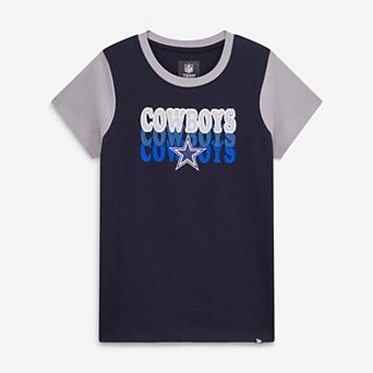 Youth New Era Navy Dallas Cowboys Throwback Glitter Gel T-Shirt