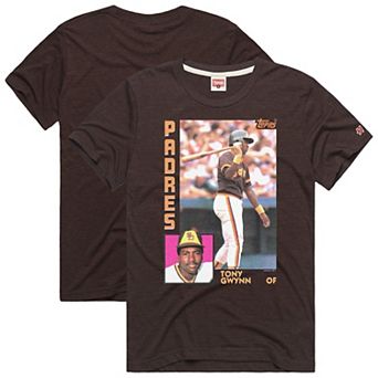 Men's Homage Tony Gwynn Brown San Diego Padres Topps Baseball Card Tri-Blend T-Shirt