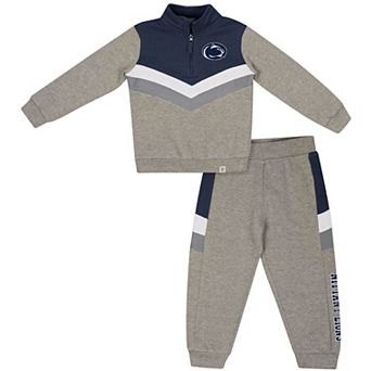 Toddler Colosseum Heather Gray Penn State Nittany Lions Clarence Fleece Quarter-Zip Sweatshirt & Sweatpants Set