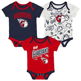 Infant & Newborn Outerstuff Cleveland Guardians All Day Play Three-Piece Bodysuit Set