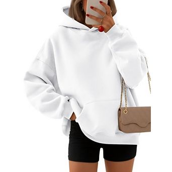 Women's Oversized Fleece Hoodie Pullover Pocket Shirt