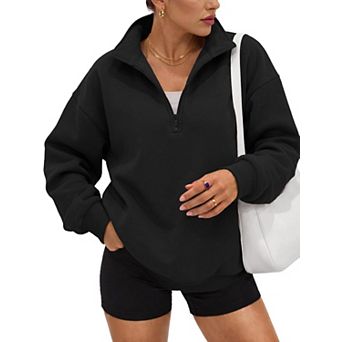 Women's Oversized Quarter Zip Fleece Pullover