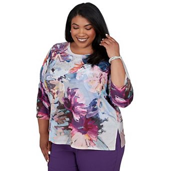 Plus Size Alfred Dunner Bold Floral Print Knit Top