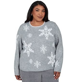 Plus Size Alfred Dunner Vail Snowflake Sweater