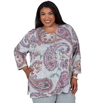 Plus Size Alfred Dunner Exploded Paisley Knit Top