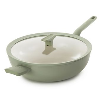 BergHOFF Leo Nonstick Ceramic 12.75-Inch Wok Pan 6.2-qt with Glass Lid