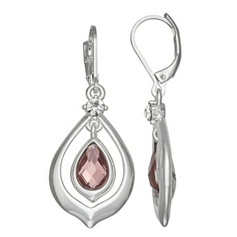 Napier Silver Tone Orbital Drops Earrings