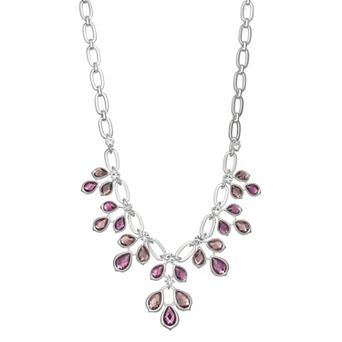 Napier Silver Tone Polished Drops Necklace