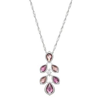 Napier Silver Tone Polished Drops Pendant Necklace