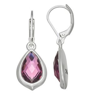 Napier Silver Tone Polished Leverback Drop Earrings