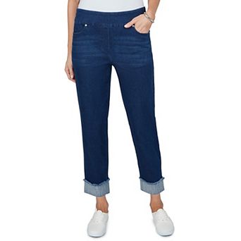 Women's Alfred Dunner Ann Arbor Rhinestone Cuff Ankle Jeans