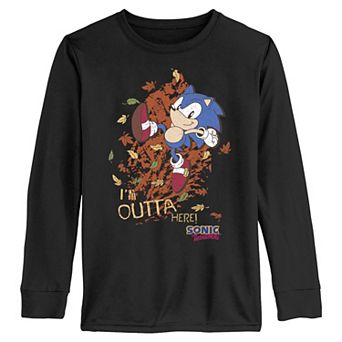 Boys 6-20 Sonic The Hedgehog I'm Outta Here Long Sleeve Graphic Tee