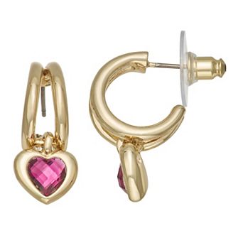Napier Love Story Polished Post Heart Drop Earrings