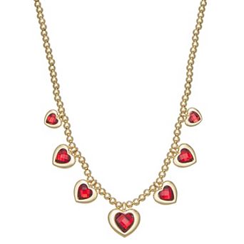 Napier Gold Tone Polished Heart Pendant Necklace