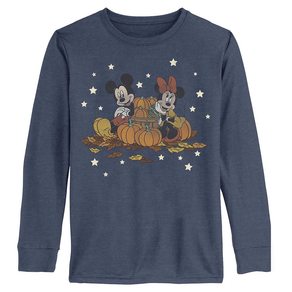 Boys 6-20 Mickey Mouse & Minnie Pumpkins Scene Long Sleeve Graphic Tee