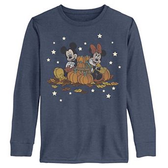 Boys 6-20 Mickey Mouse & Minnie Pumpkins Scene Long Sleeve Graphic Tee