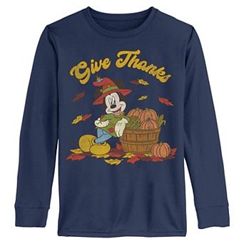 Boys 6-20 Mickey Mouse Thankful Vibes Long Sleeve Graphic Tee