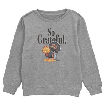 Boys 6-20 Garfield So Grateful Crew Fleece Sweatshirt