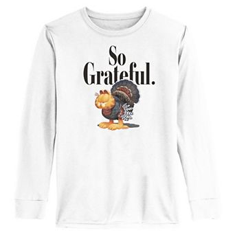 Boys 6-20 Garfield So Grateful Long Sleeve Graphic Tee