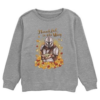 Boys 6-20 Star Wars The Mandalorian Thankful Is Star Wars The Way Crew Fleece Sweatshirt
