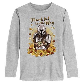 Boys 6-20 Star Wars The Mandalorian Thankful Is Star Wars The Way Long Sleeve Graphic Tee