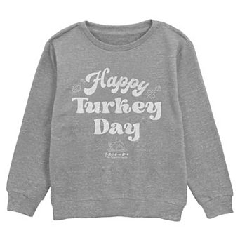 Boys 6-20 Friends Happy Turkey Day Crew Fleece Sweatshirt