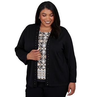 Plus Size Alfred Dunner Cityscape Medallion 2-in-1 Sweater