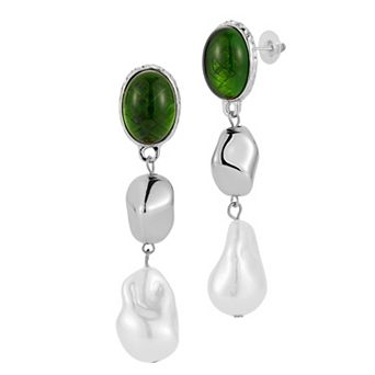 WINX Simulated Pearl Three Stone Drop Earrings